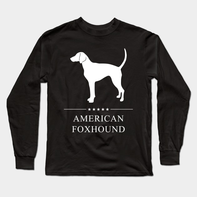 American Foxhound Dog White Silhouette Long Sleeve T-Shirt by millersye